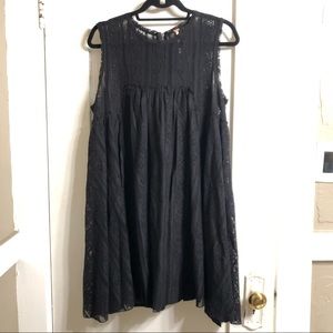 Free People Black Lace Babydoll Dress